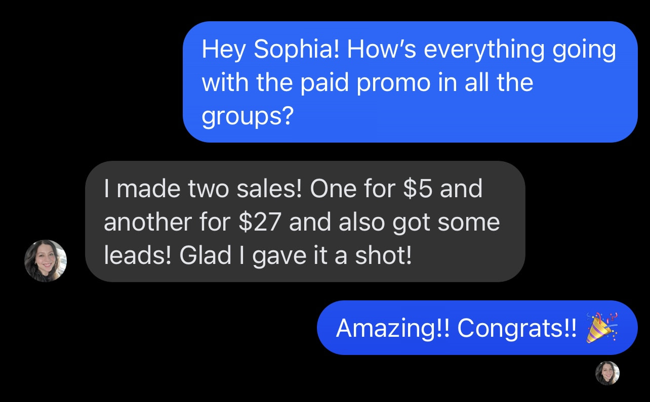 Customer testimonial message